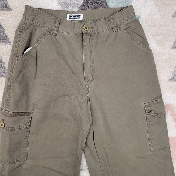Y2K Olive Green Authentic 2000s khaki cargo pants size 13 - Picture 2 of 9